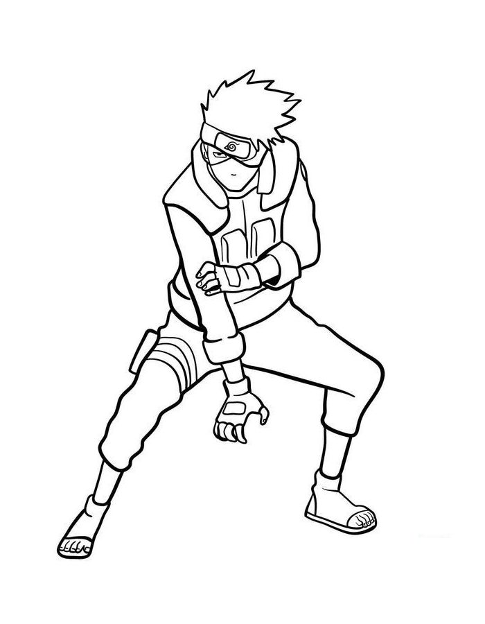 Kakashi Hatake Easy Drawing Coloring Page