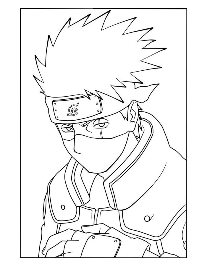 Kakashi Hatake Frame Coloring Page