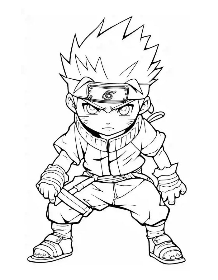 Kakashi Line Drawing Coloring Page