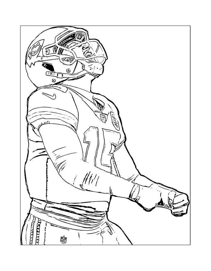 Kansas City Chiefs Football Player Coloring Page