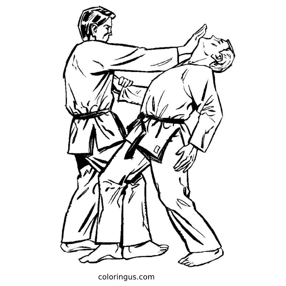 Karate Coloring Page