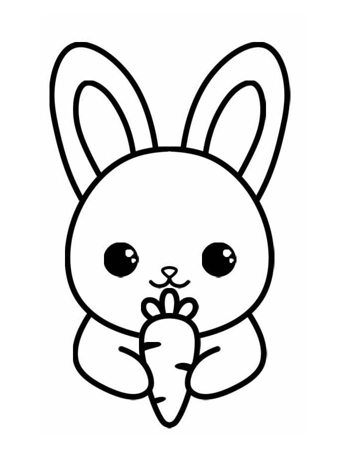 Kawaii Bunny Coloring Page