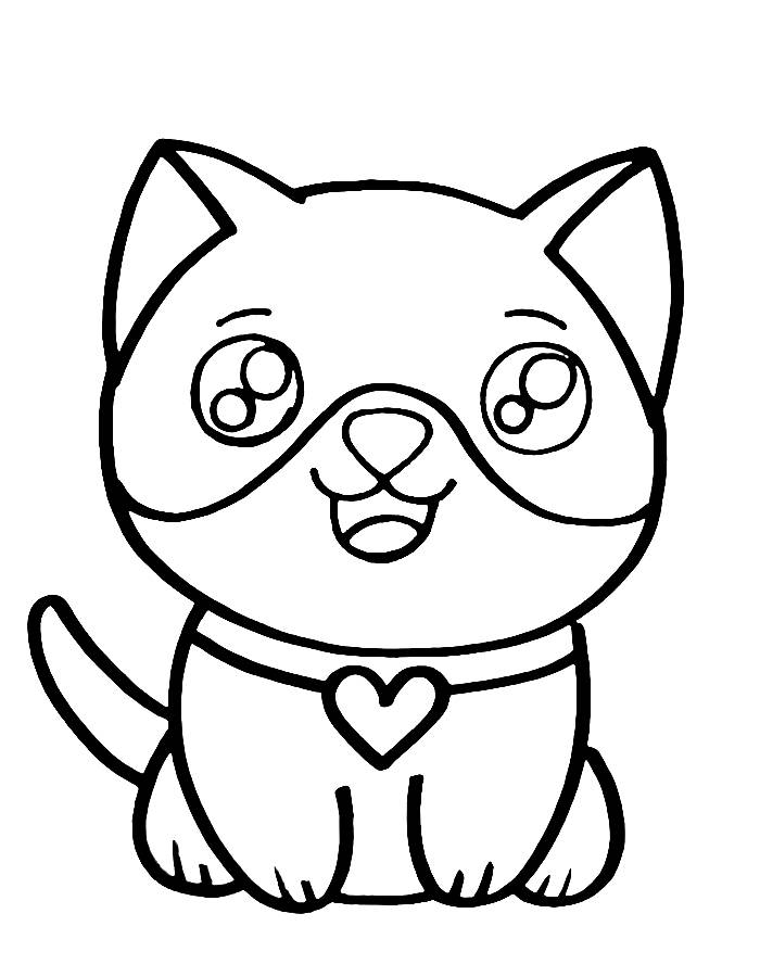 Kawaii Dog Coloring Page