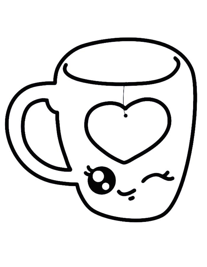 Kawaii Mug Coloring Page