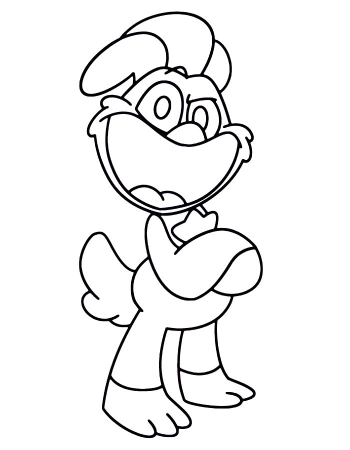 Kickin Chicken Smiling Critters Coloring Page