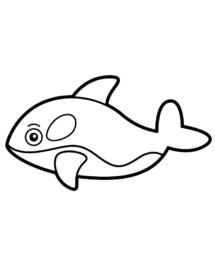 Killer Whale Easy Fish Coloring Page