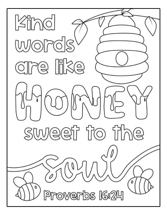 Kind Words Are Sweet Coloring Page