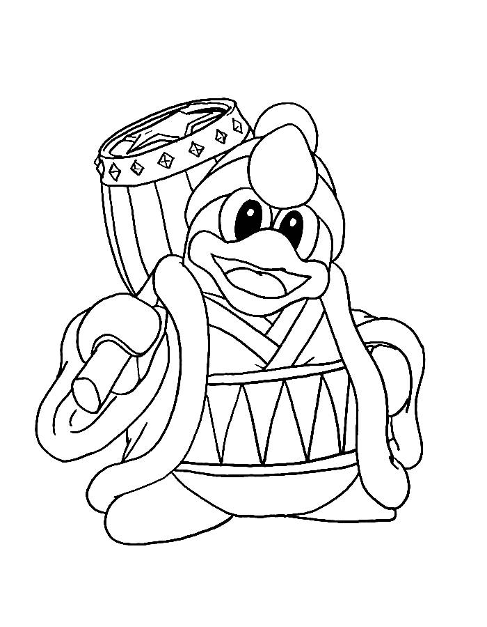 King Dedede Drawing Coloring Page