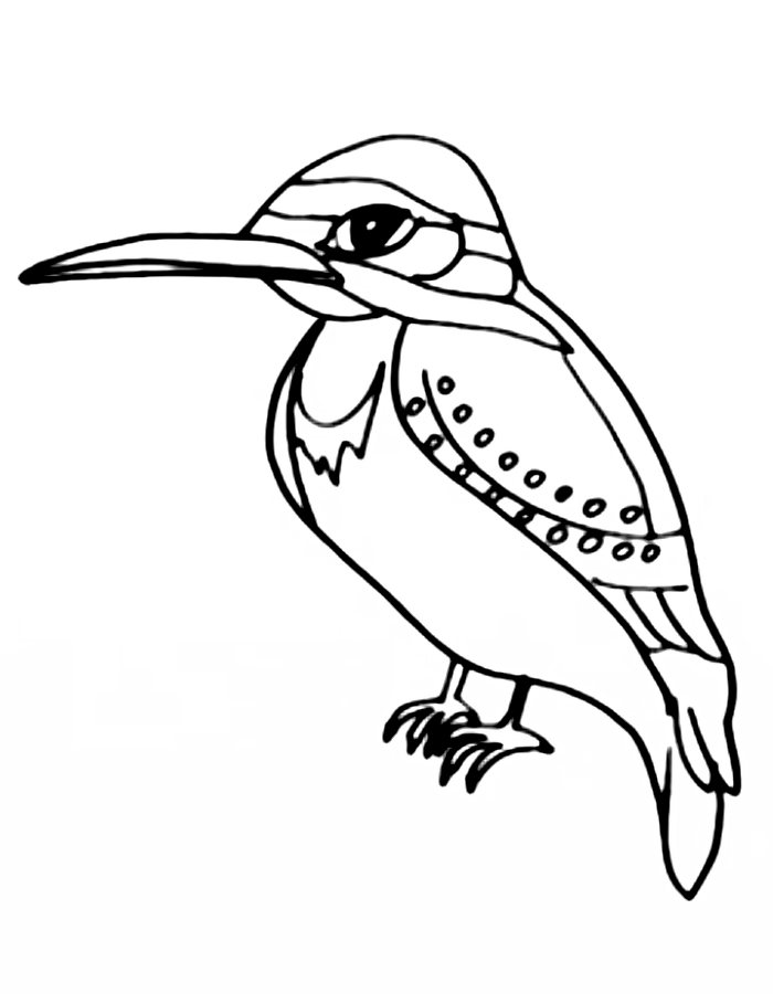 Kingfisher Line Art Coloring Page