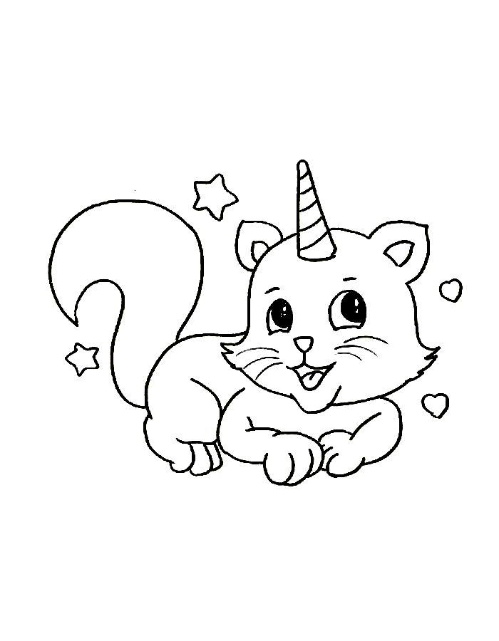 Free Printable Kittycorn Coloring Page