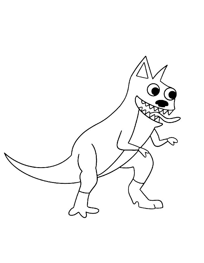 Kittysaurus From Garten Of Banban Coloring Page