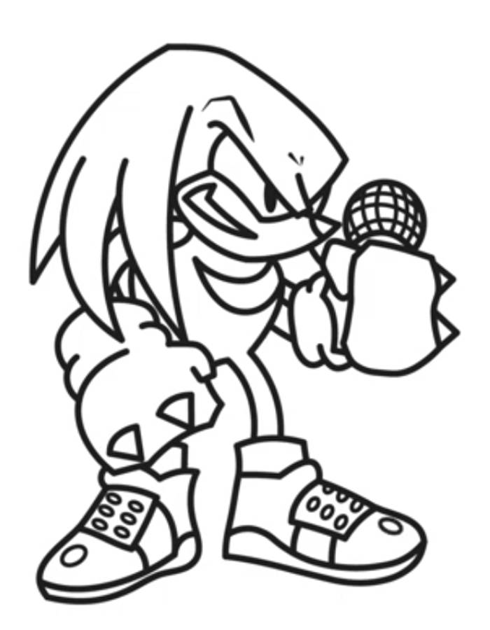 Knuckles Fnf Mod Coloring Page