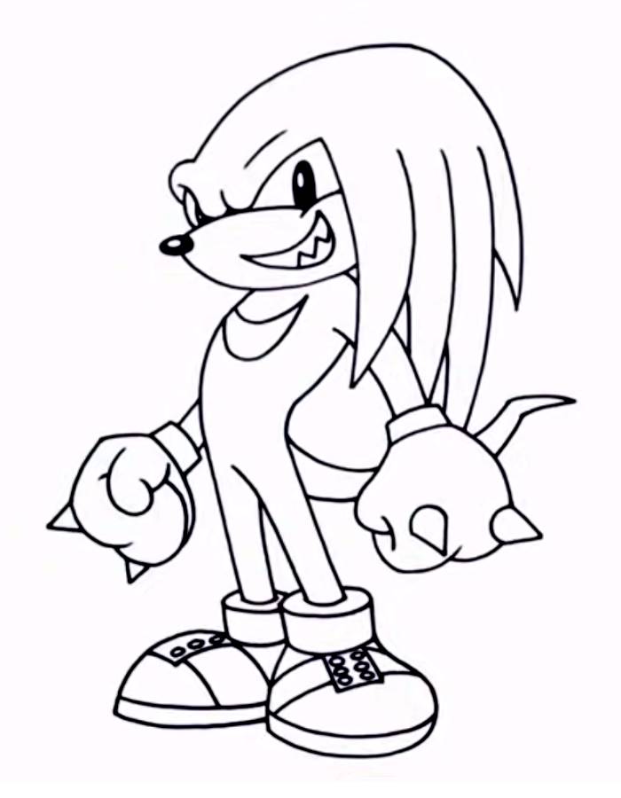 Knuckles Sonic The Hedgehog Coloring Page