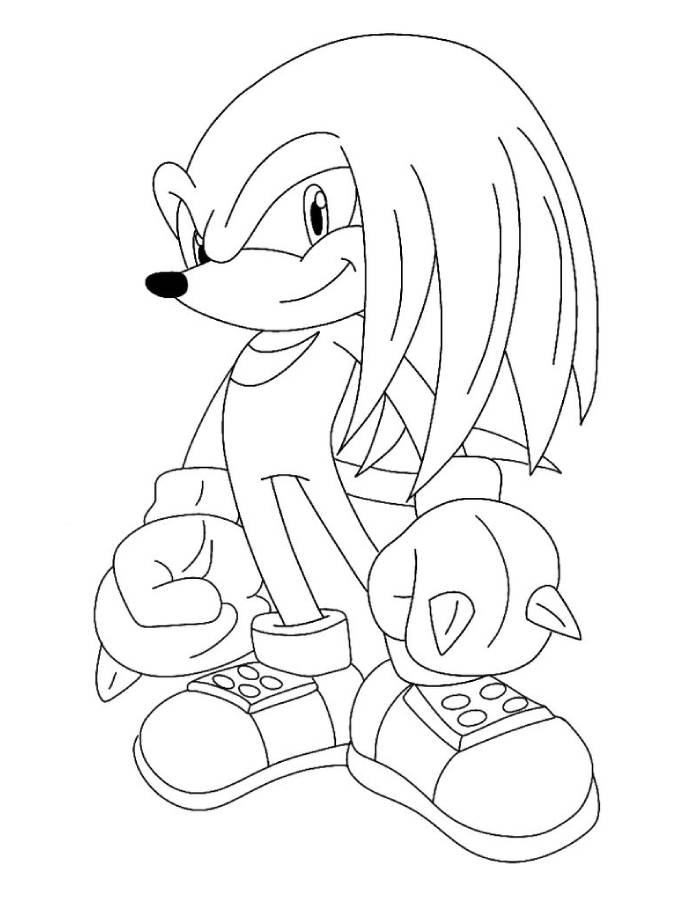 Knuckles The Echidna Coloring Page