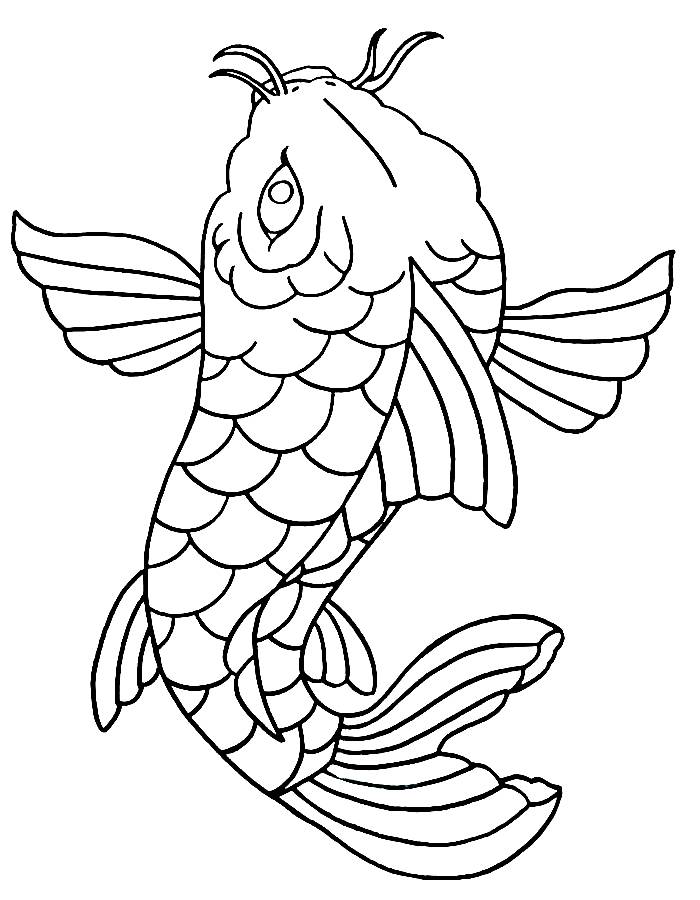 Koi Fish Coloring Page