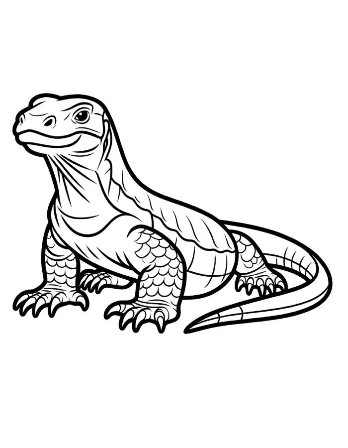 Komodo Dragon Coloring Page