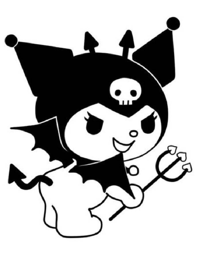 Kuromi Drawing Coloring Page