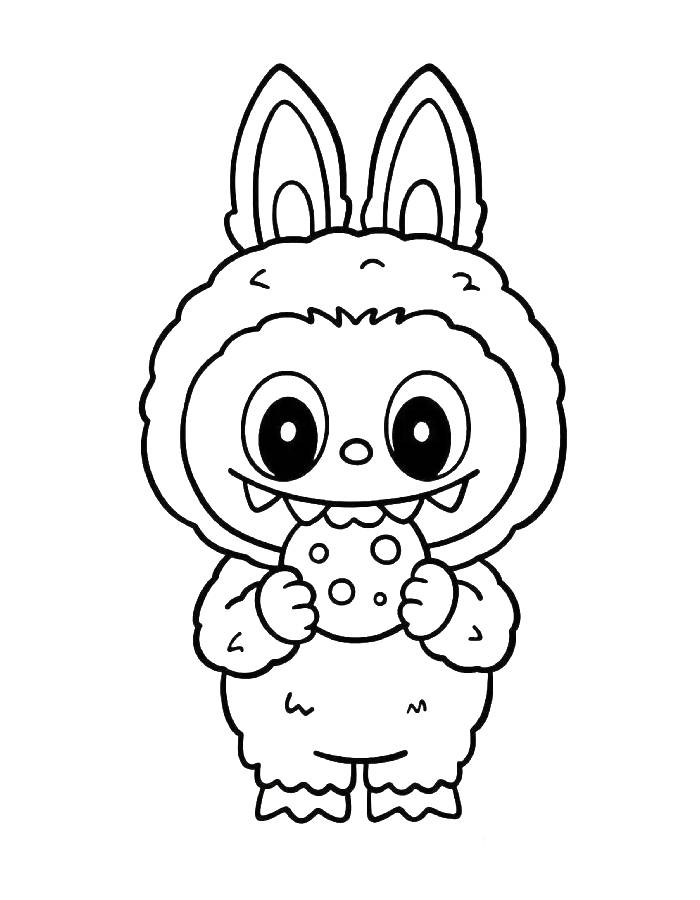 Labubu Eating Cookies Drawing