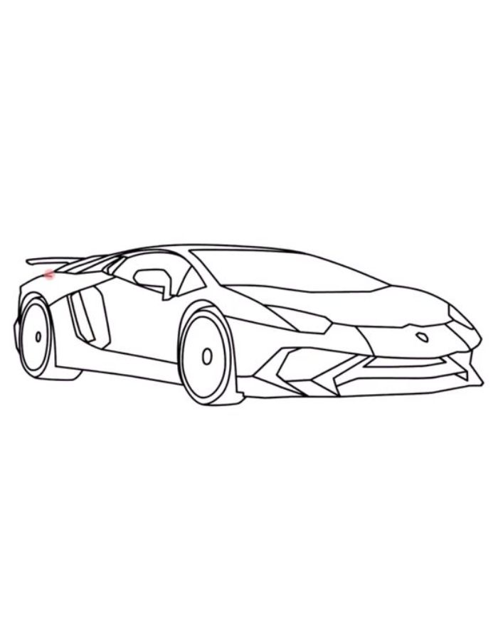 Lamborghini Outline Coloring Page