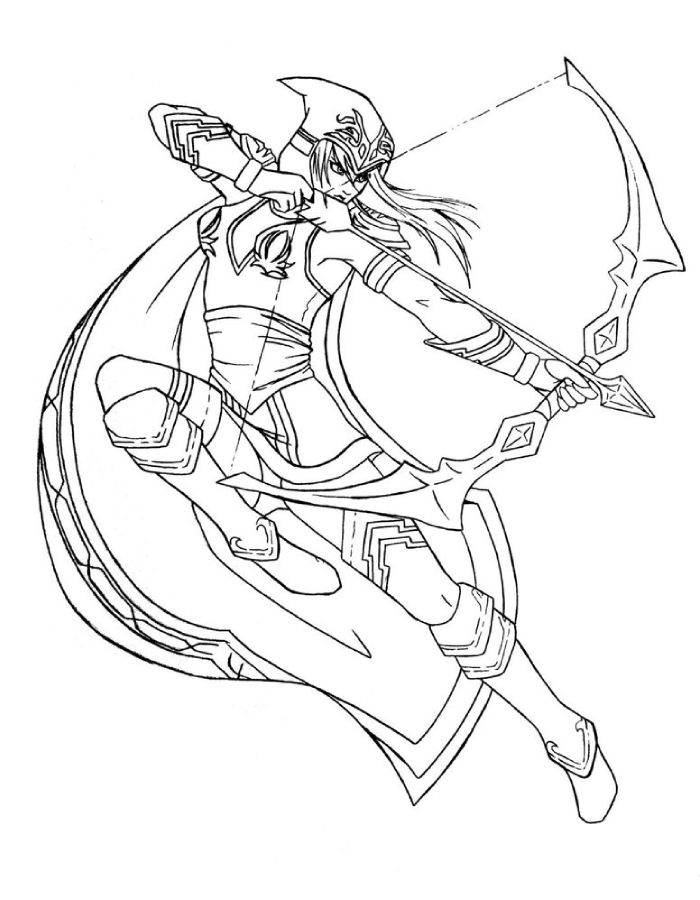 League Of Legends Ashe Coloring Page