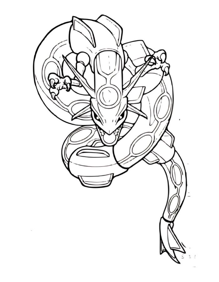 Legendary Pokemon Rayquaza Coloring Page