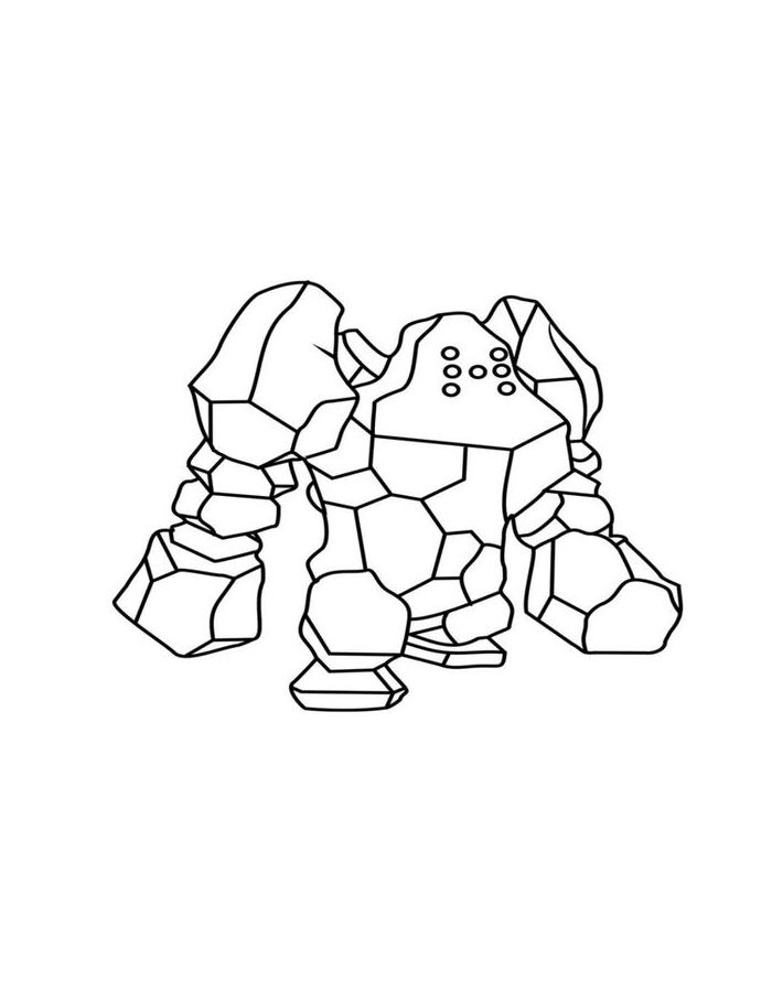 Legendary Pokemon Regirock Coloring Page