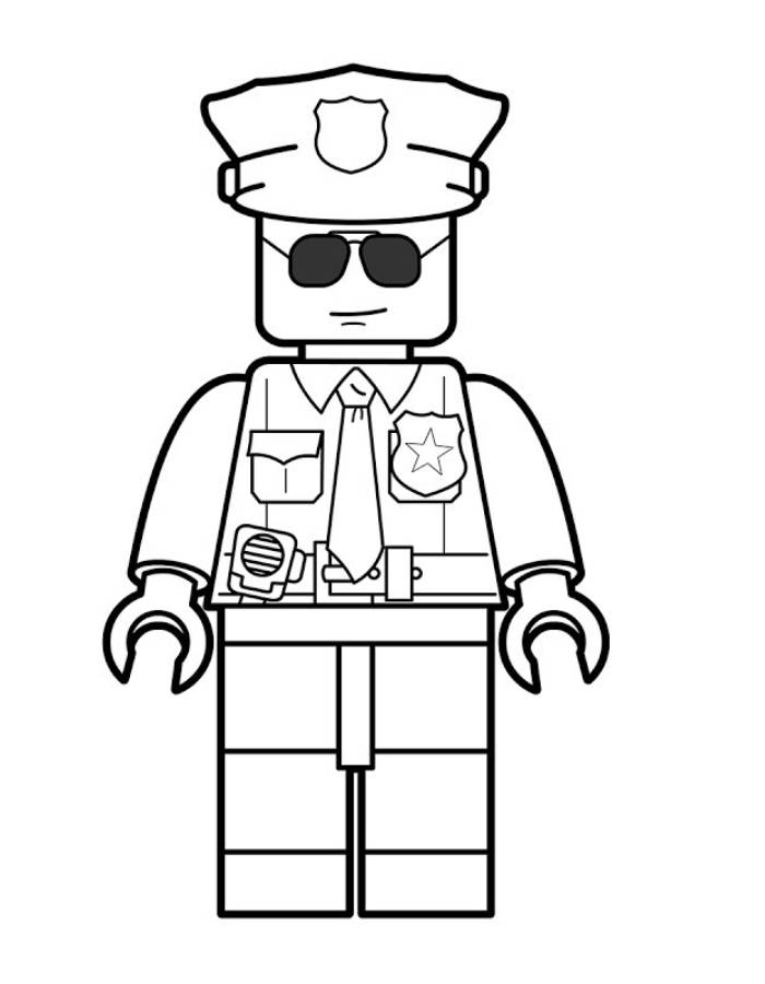 Lego Police Officer Coloring Page