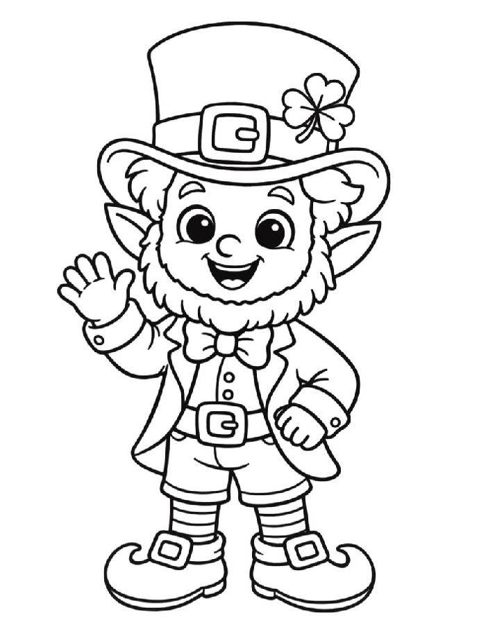 Leprechaun Drawing Pdf Coloring Page