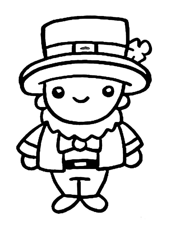 Leprechaun Happy Saint Patrick Day Coloring Page