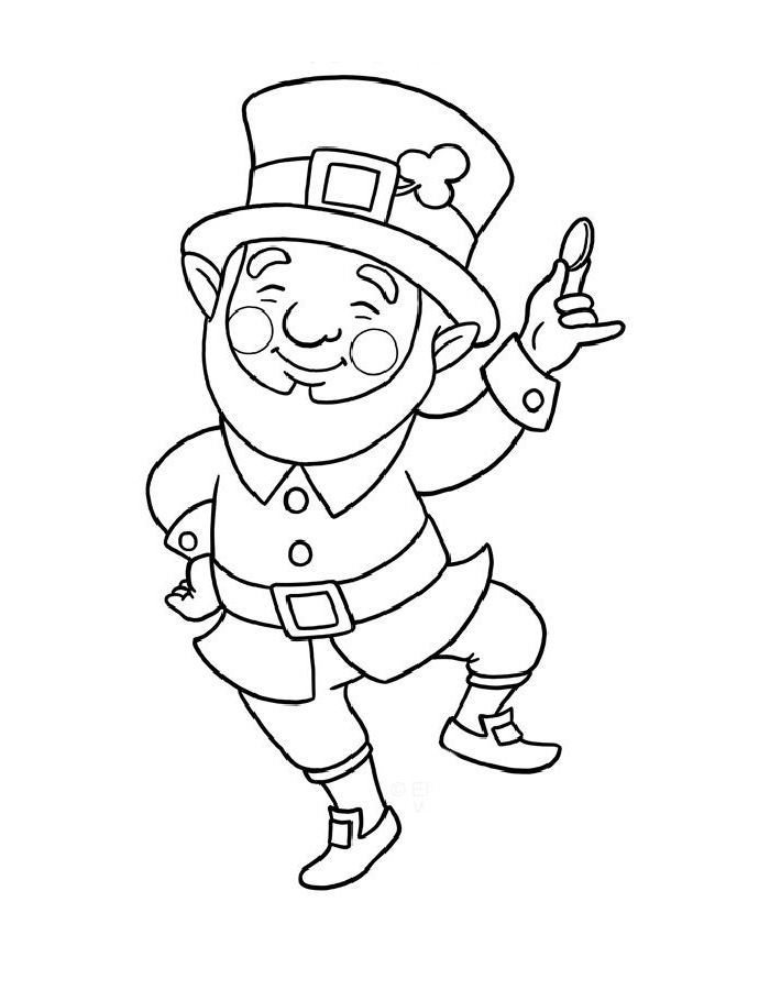Leprechaun Simple Art Coloring Page