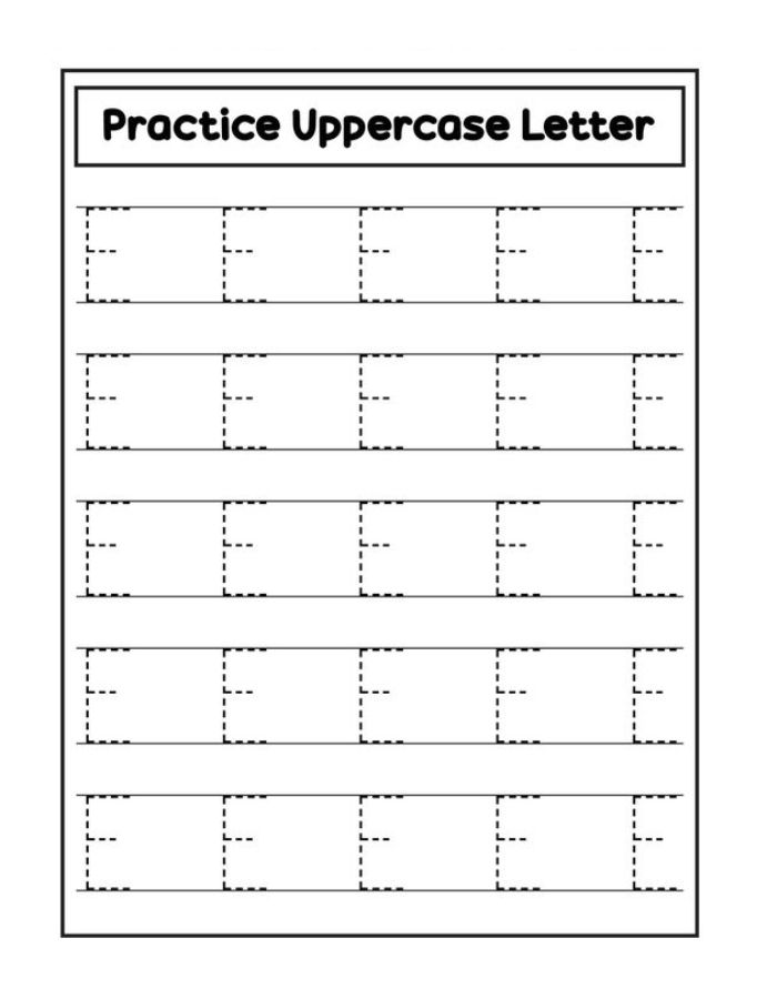 Letter E Practice For Preschool Kids Coloring Page