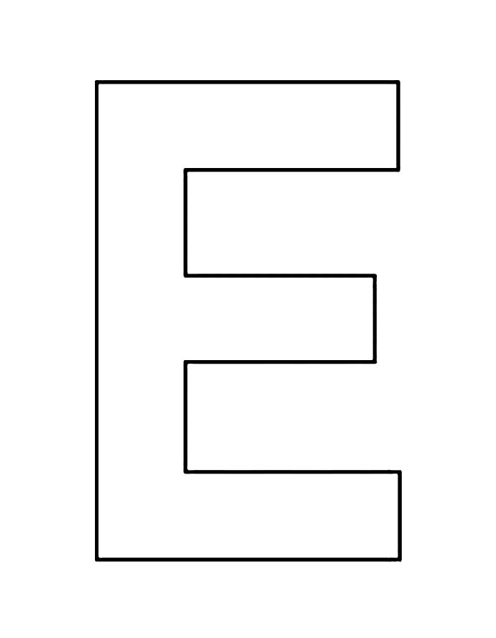 Letter E Printable Coloring Page