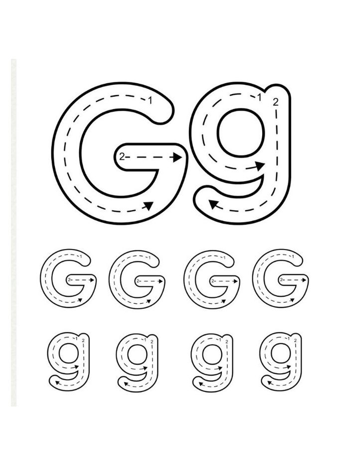 Letter G Tracing Pdf Coloring Page