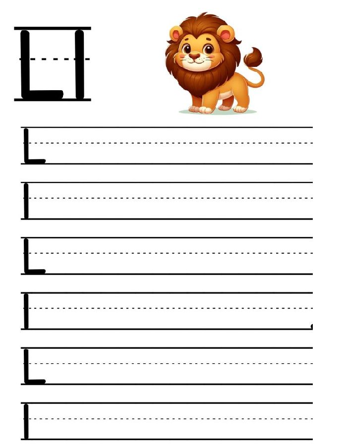 Letter L Practice Worksheets Coloring Page