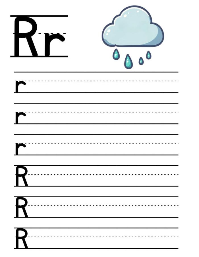 Letter R Practice Worksheets Coloring Page