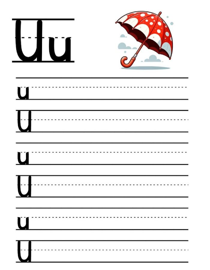 Letter U Practice Worksheets Coloring Page