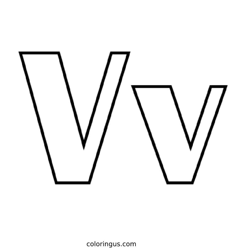 Letter V  coloring page