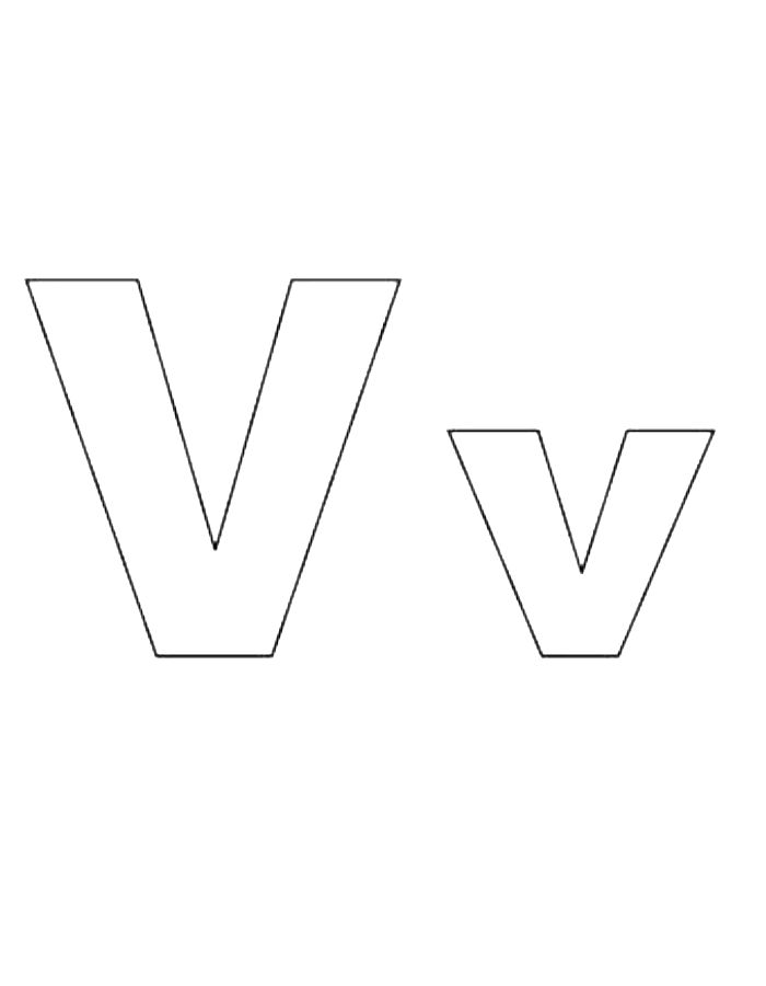 Letter V Uppercase And Lowercase Coloring Page