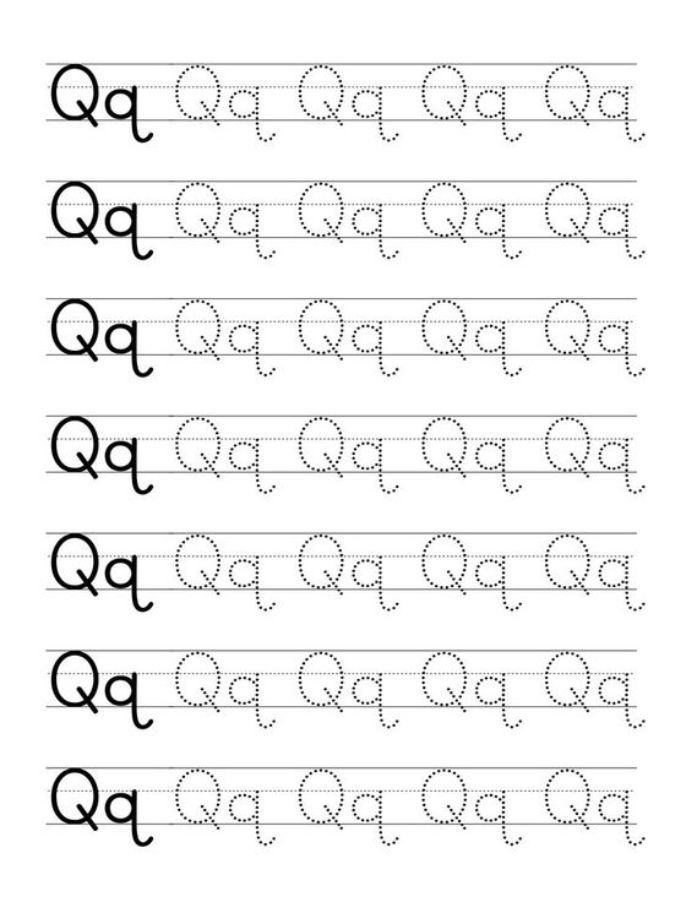 Letters Qq Tracing Printables Free Coloring Page