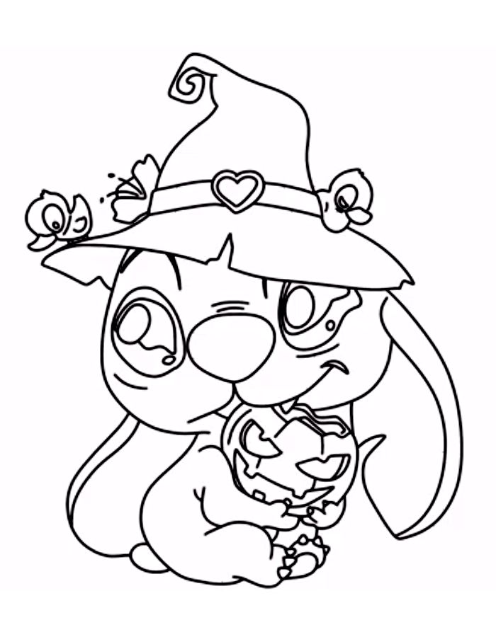 Lilo And Stitch Halloween Coloring Page