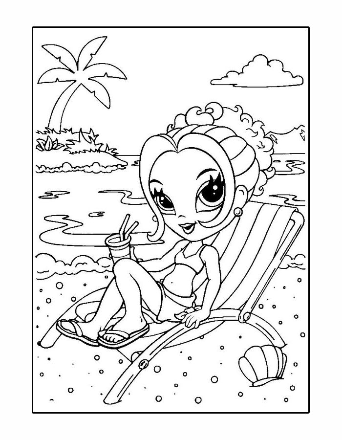 Lisa Frank Beach Coloring Page