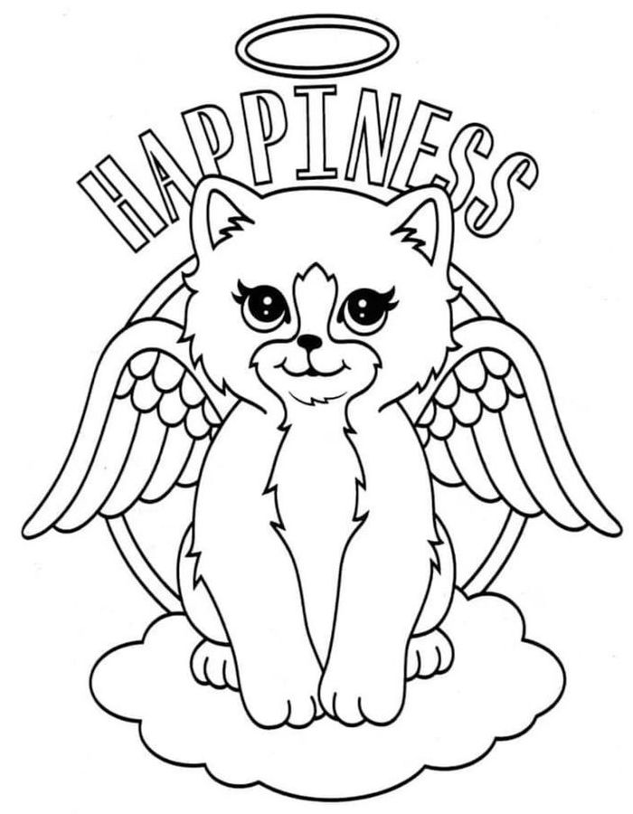 Lisa Frank Cat Coloring Page