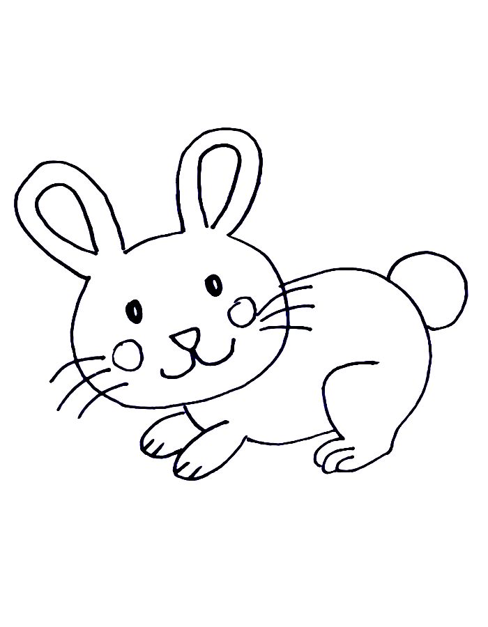 Little Bunny For Kids Coloring Page