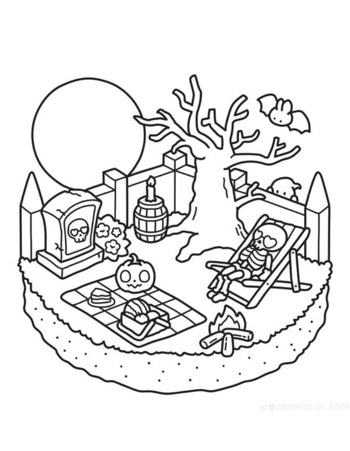 Little Corner Clipart Coloring Page