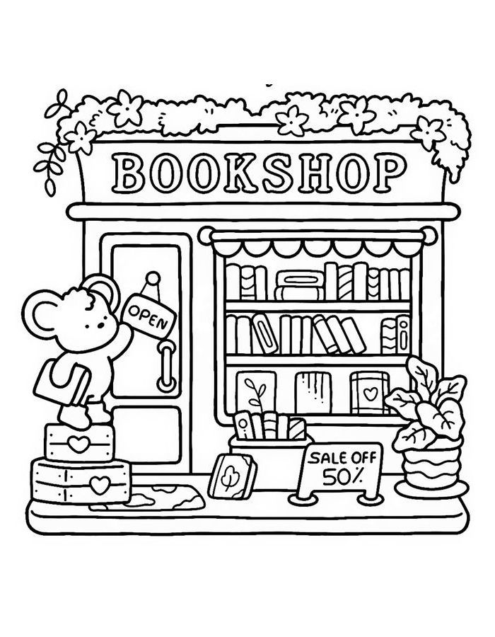 Little Corner Printable Pdf Coloring Page