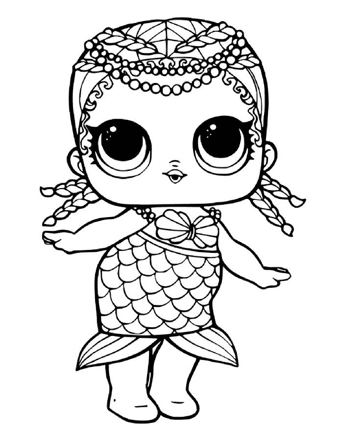 LOL Mermaid Doll Coloring Page