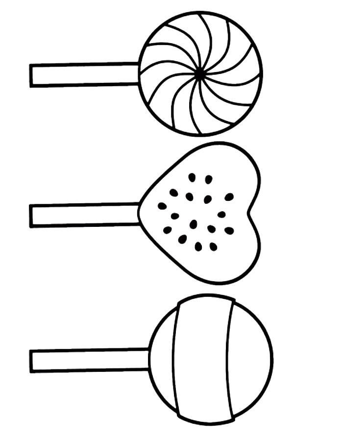 Lollipop Candy Drawing Coloring Page