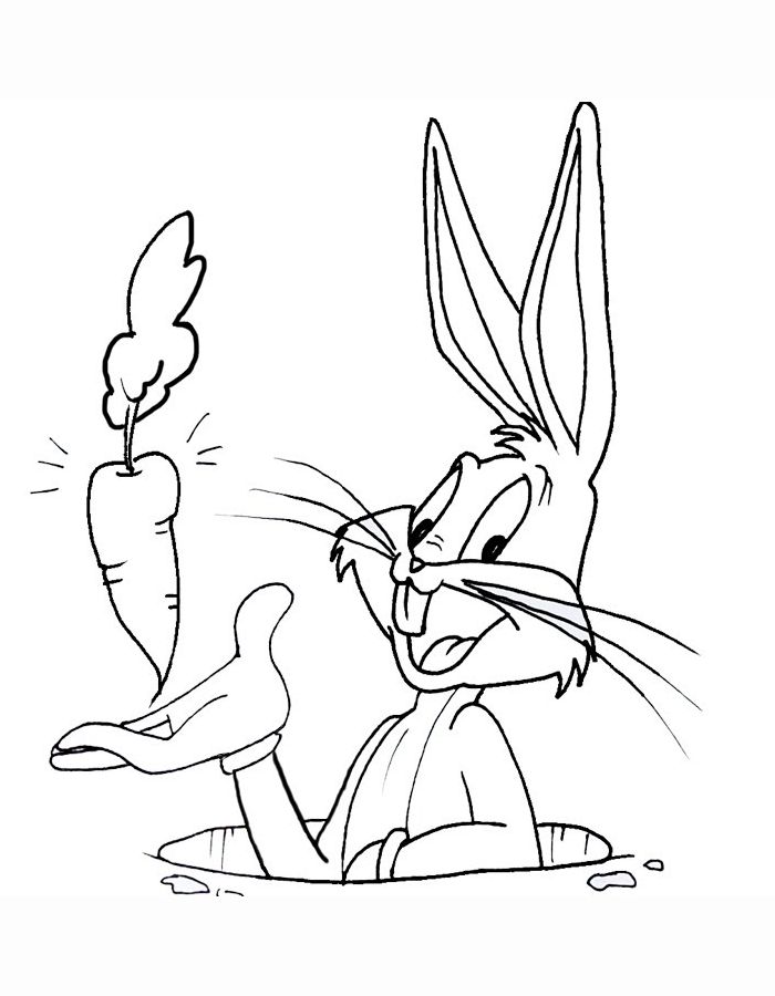 Looney Tunes Bugs Bunny Coloring Page