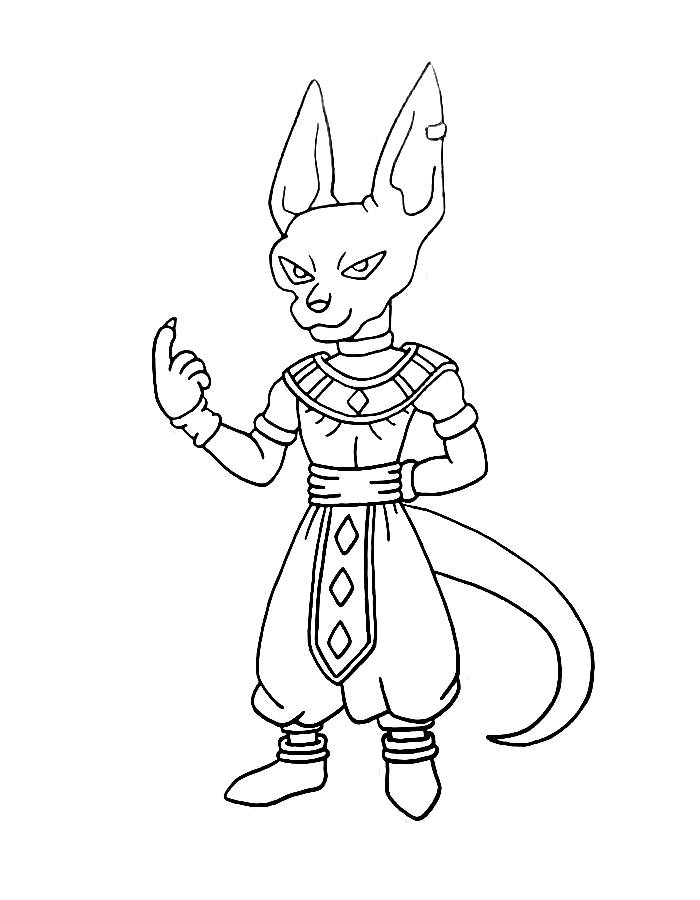 Lord Beerus Dragon Ball Z Coloring Page