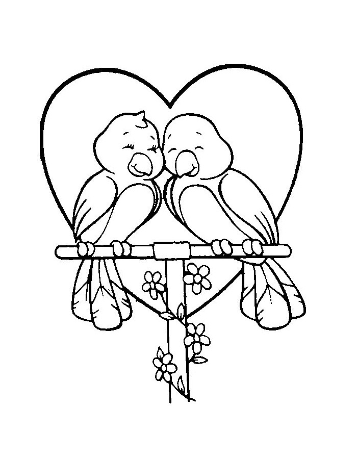 Love Birds Outline